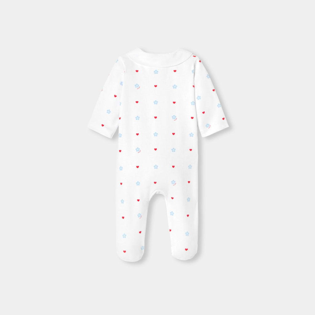 Baby girl cotton interlock pyjamas - White/Multicolour