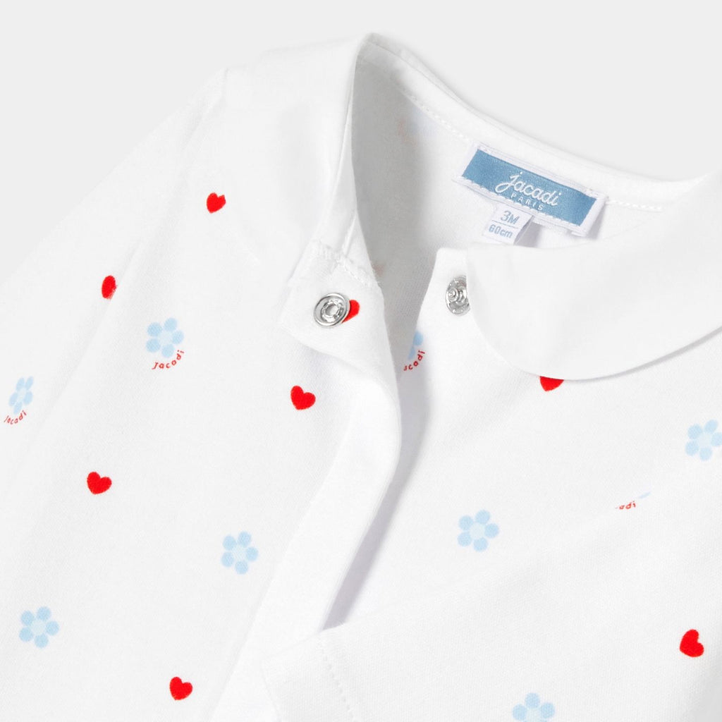 Baby girl cotton interlock pyjamas - White/Multicolour