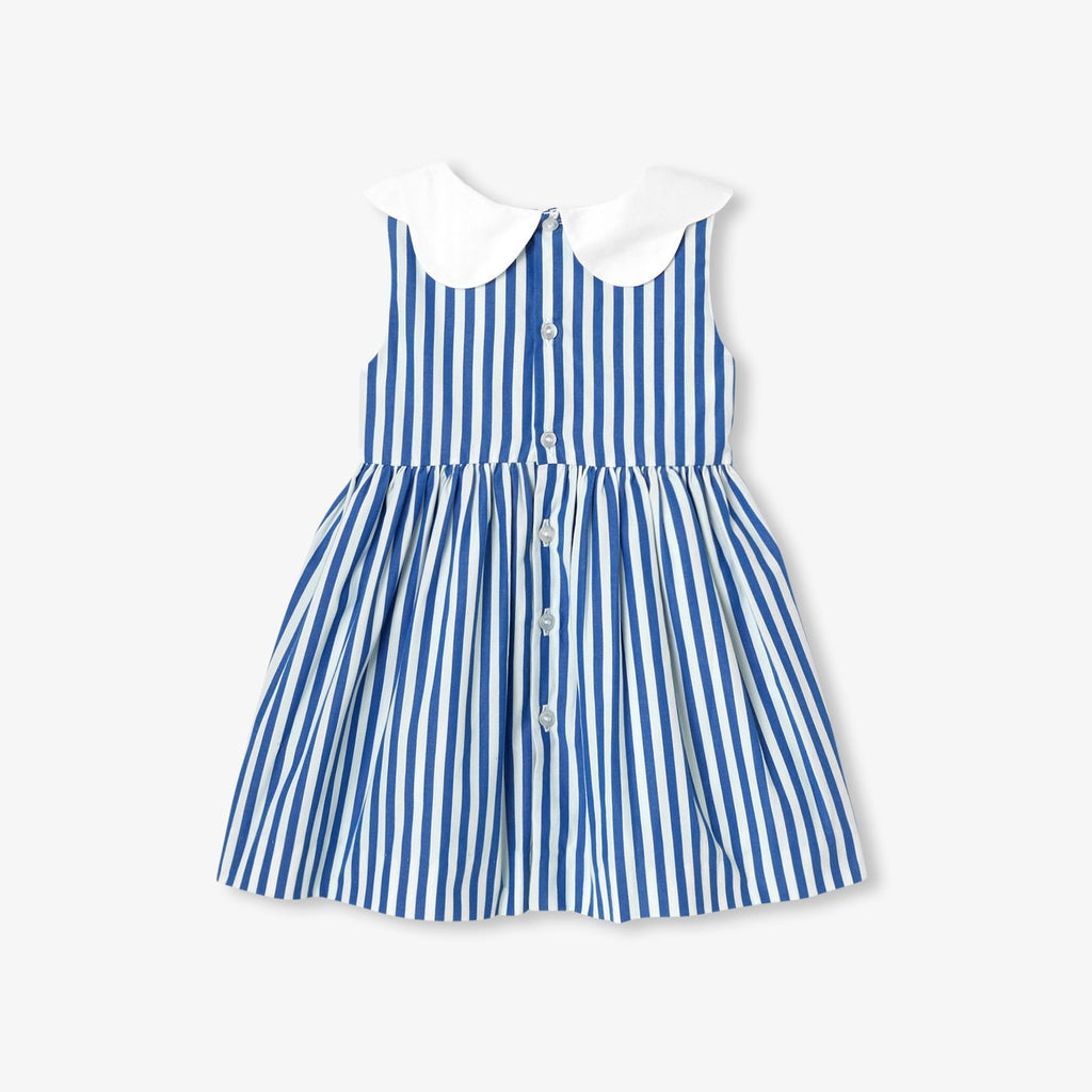 Dress Sleeveless Striped Baby Girl - White/Light Blue