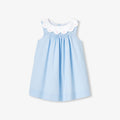 Baby girl fil-a-fil cotton dress - Blue/White