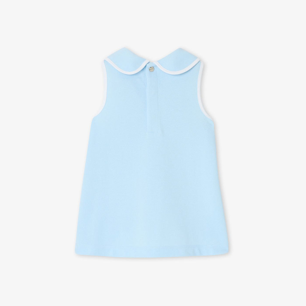 Baby girl sleeveless dress in cotton piqué