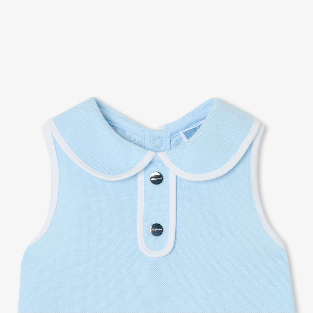 Baby girl sleeveless dress in cotton piqué