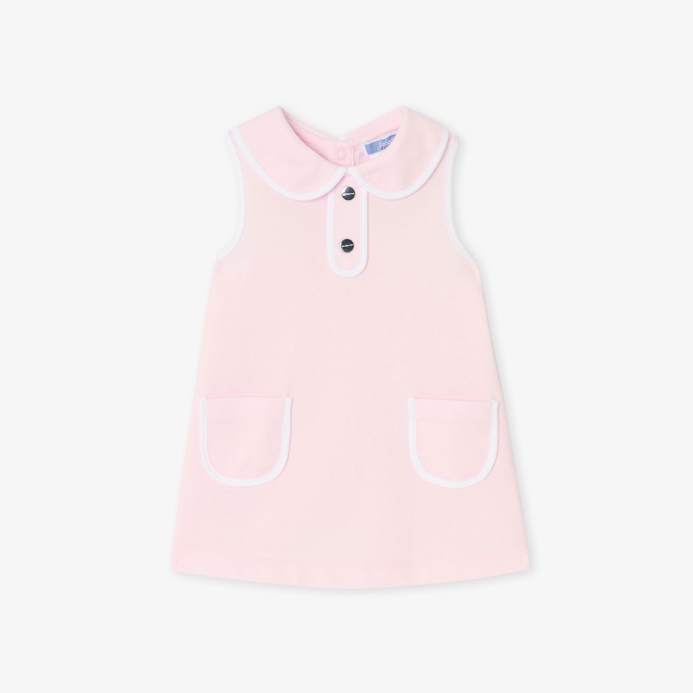 Baby girl sleeveless dress in cotton piqué
