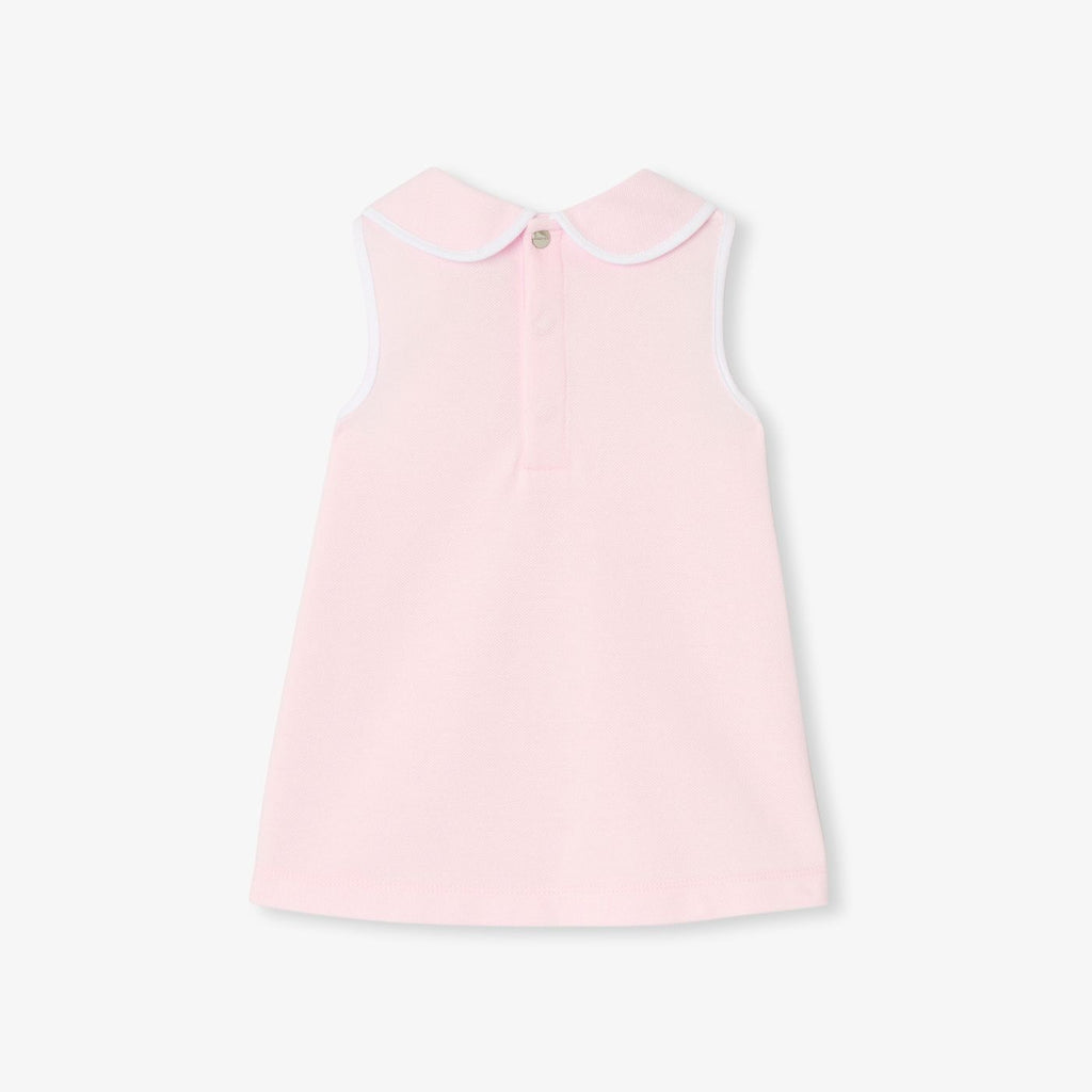 Baby girl sleeveless dress in cotton piqué