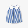 Baby girl sleeveless blouse - White/Light Blue