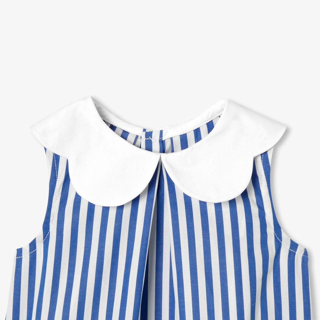 Baby girl sleeveless blouse - White/Light Blue