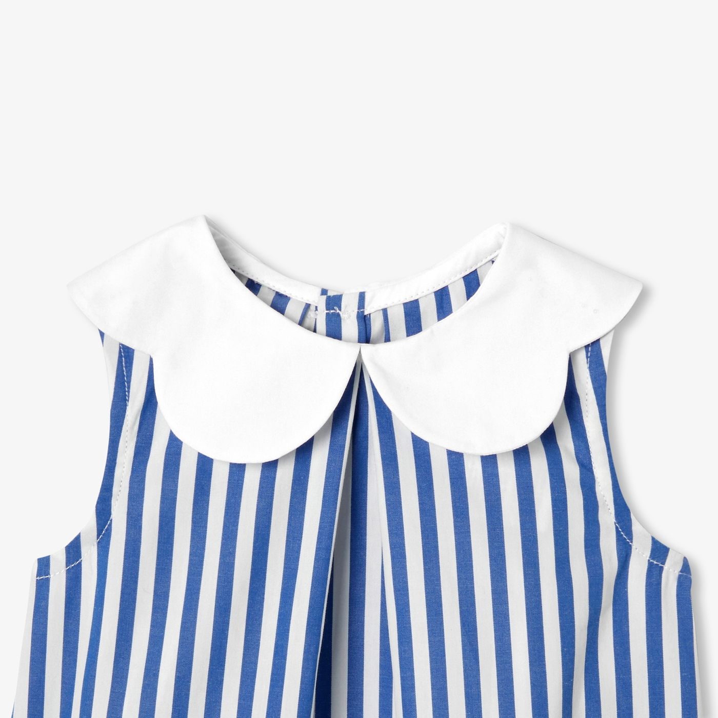 Baby girl sleeveless blouse - White/Light Blue