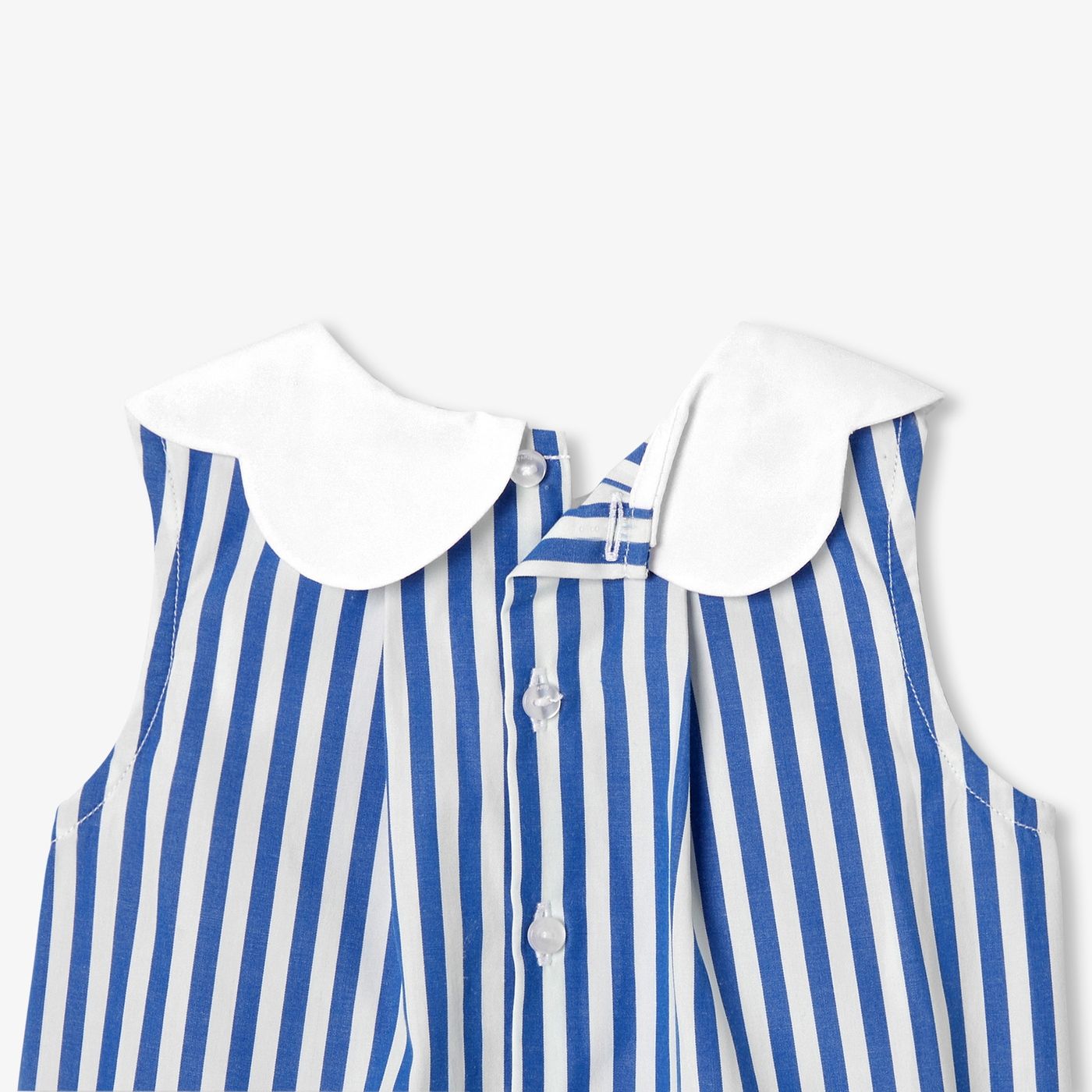 Baby girl sleeveless blouse - White/Light Blue