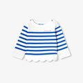 Baby girl sailor-style T-shirt - White/Light Blue
