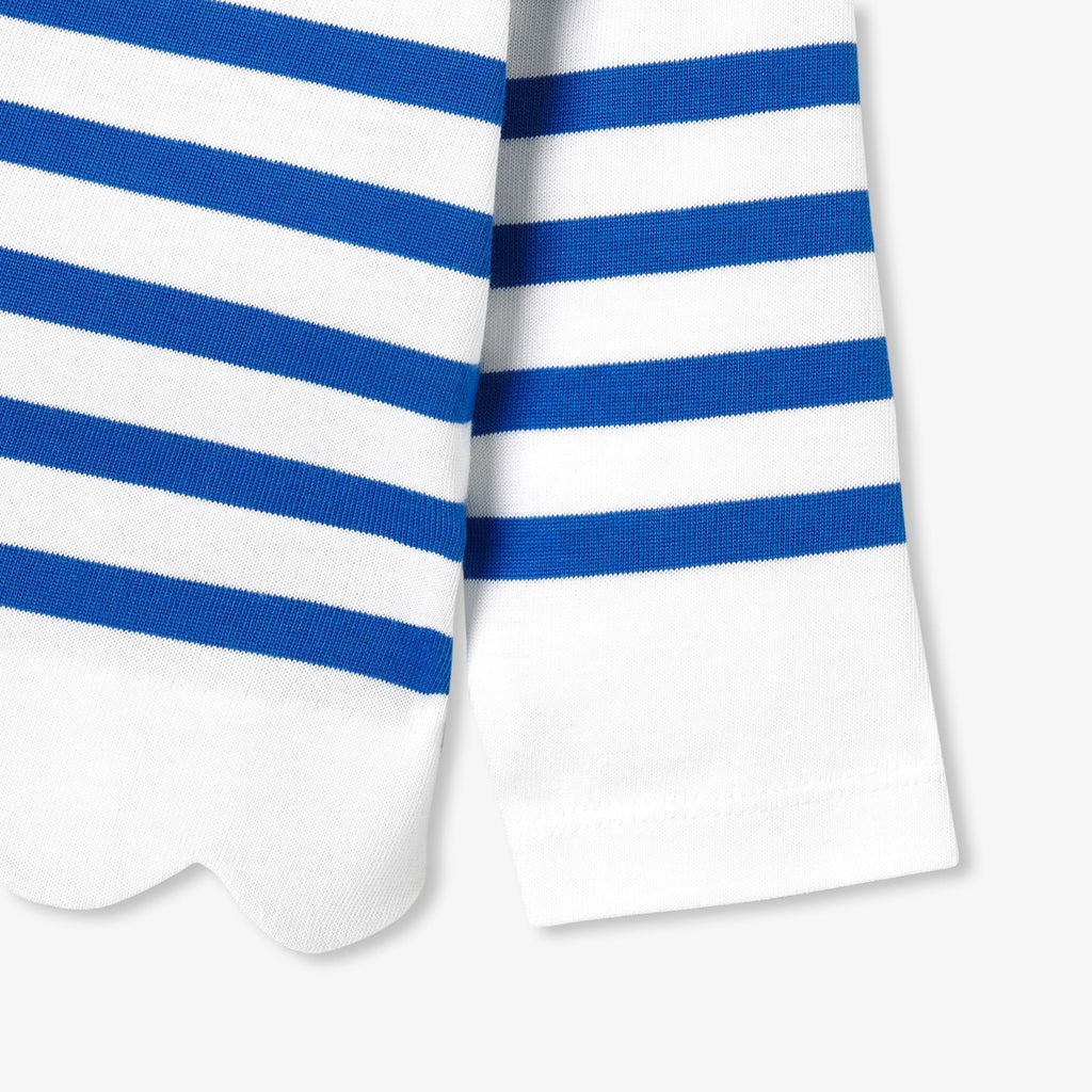 Baby girl sailor-style T-shirt - White/Light Blue