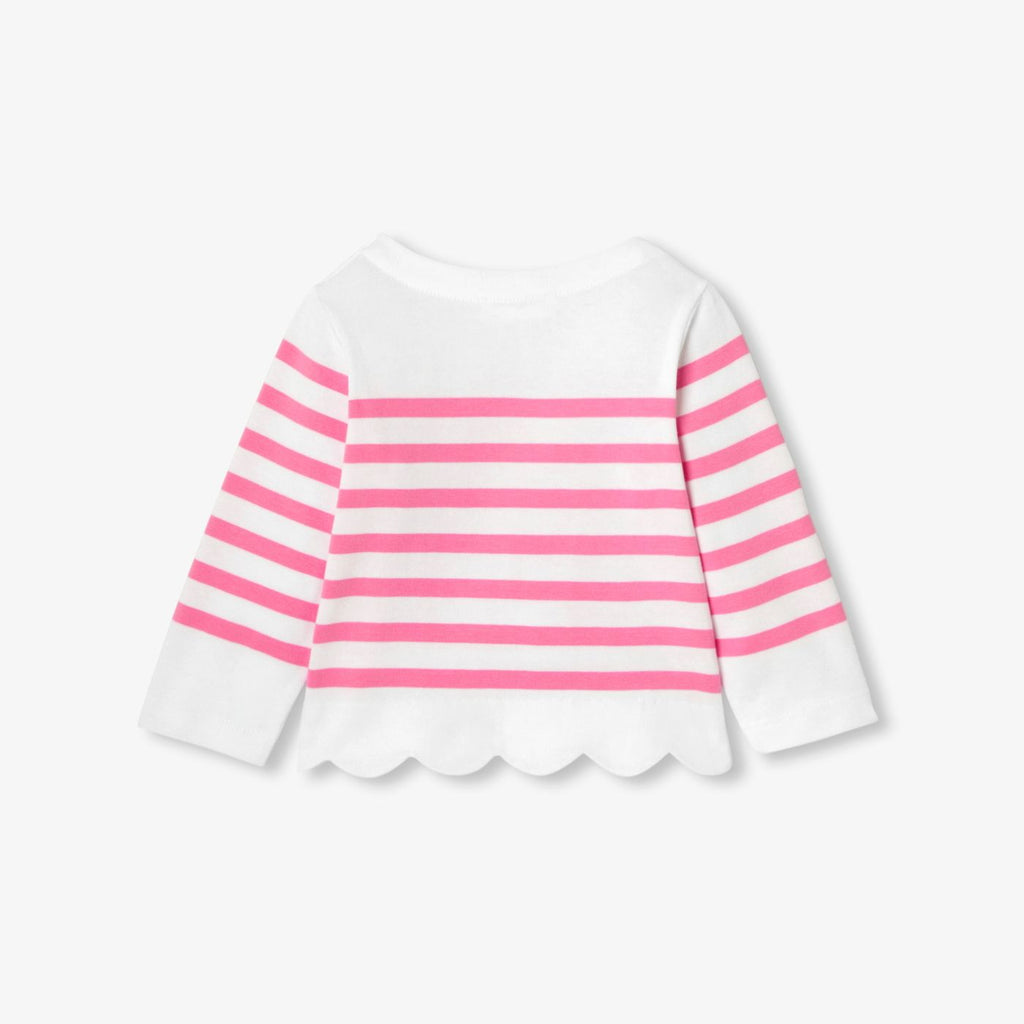 Baby girl sailor-style T-shirt - White/Pink