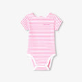 Baby girl striped cotton bodysuit - White/Pink