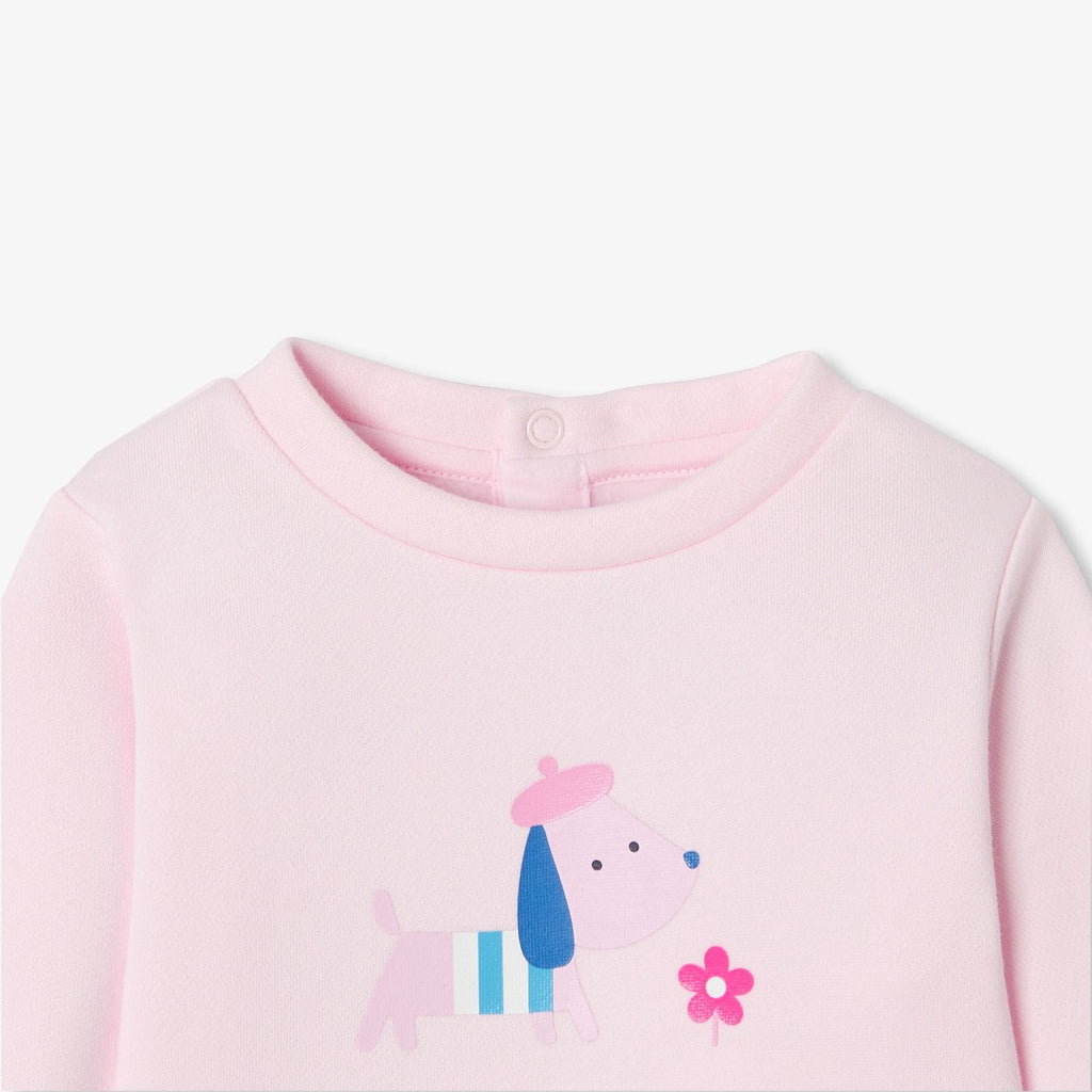 Baby girl sweatshirt top - Powder Pink Jacadi