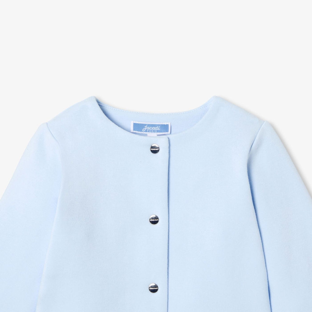 Baby girl sweatshirt cardigan - Canvas Blue