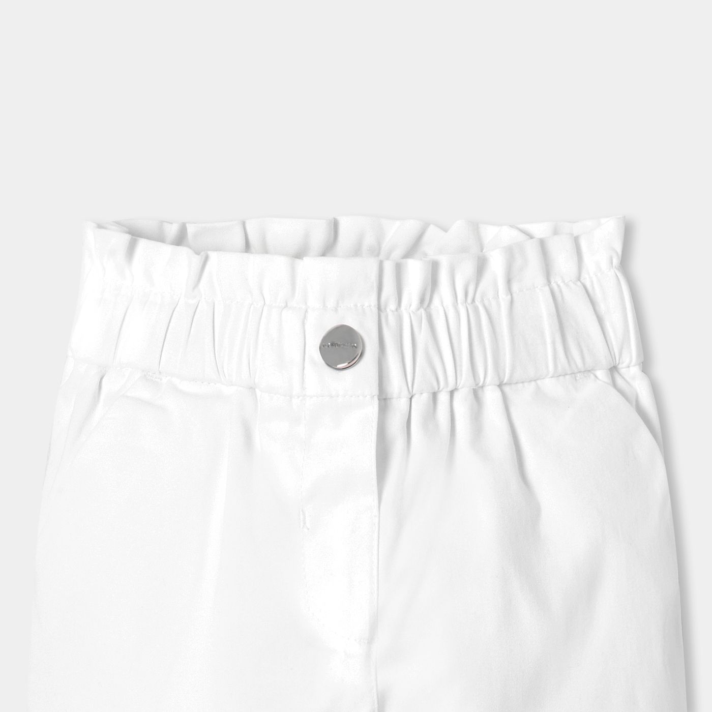 Baby girl cotton satin paper-bag trousers - Jacadi White