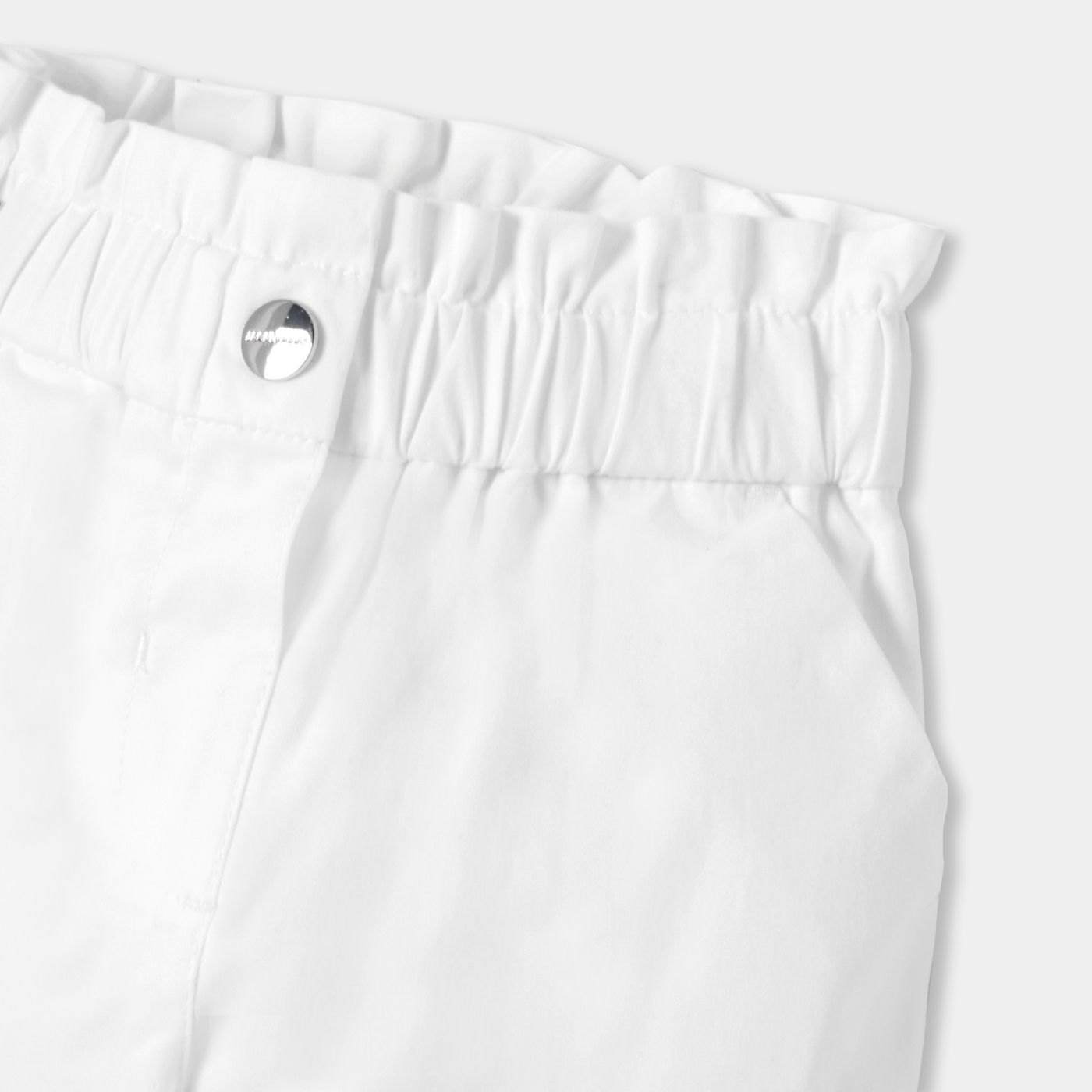 Baby girl cotton satin paper-bag trousers - Jacadi White