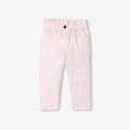 Baby girl cotton satin paper-bag trousers