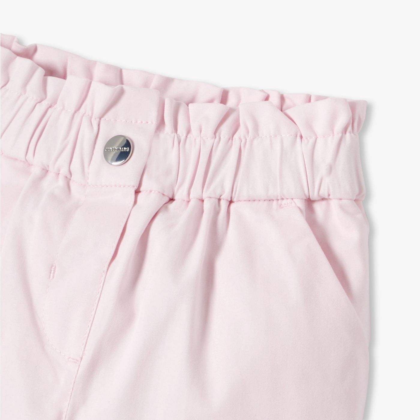 Baby girl cotton satin paper-bag trousers