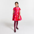 Jacadi Jacquard Dress for Girls - Pink Red