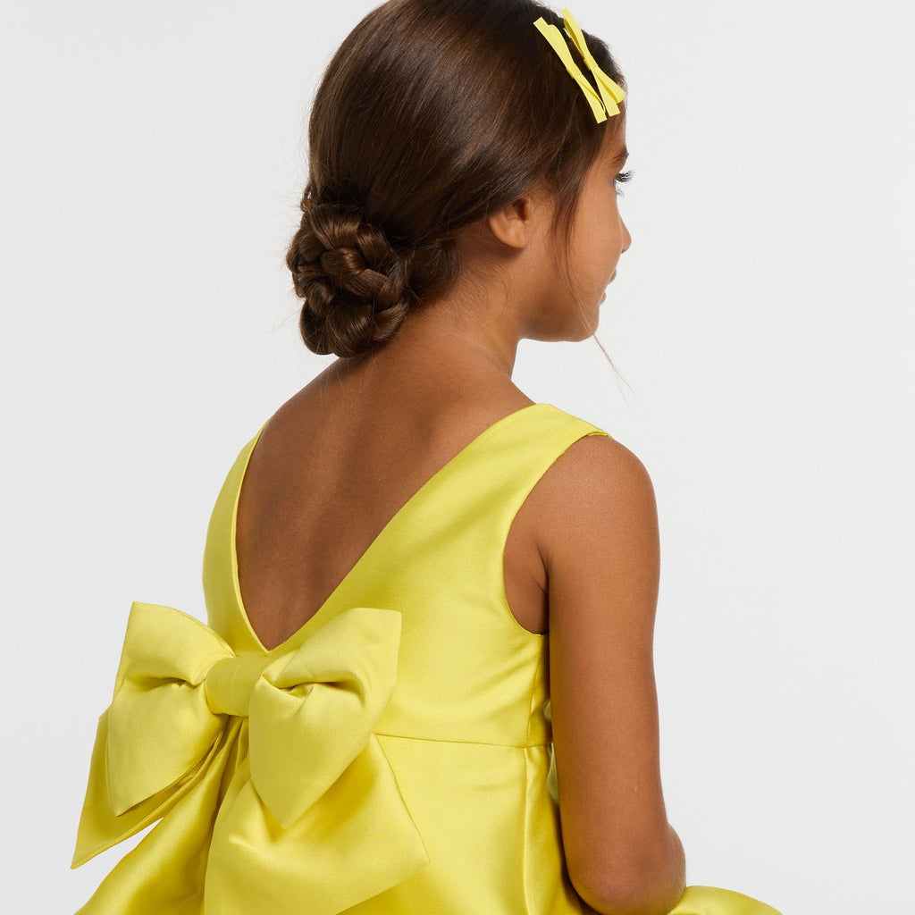 Ceremony Dress in Mikado Satin Girl - Sun Yellow