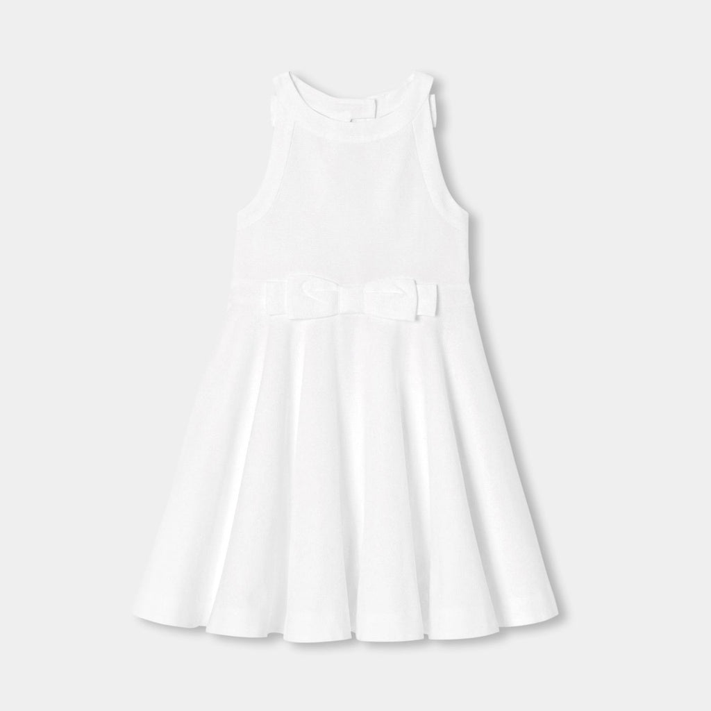 Ceremony Dress in Cotton Honeycomb Girl - Ivory
