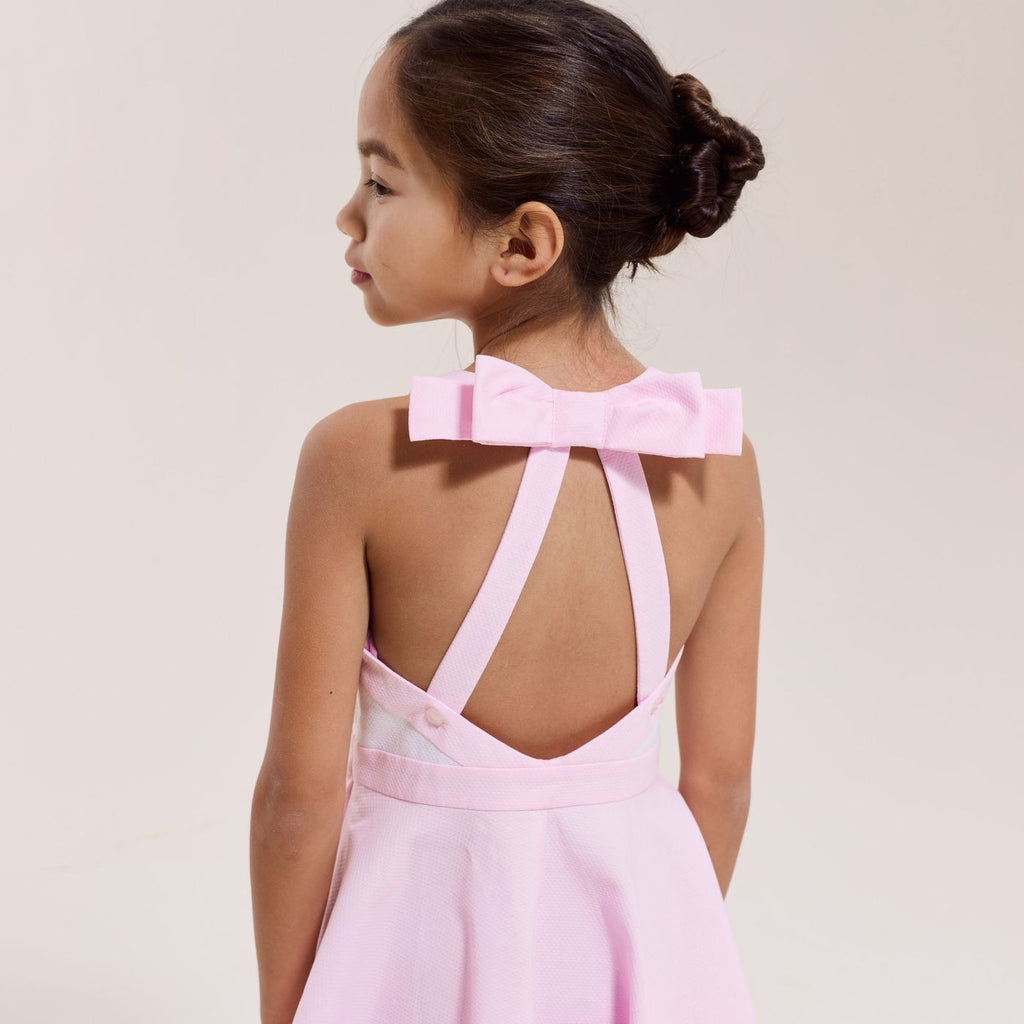 Children's formal dress for girls in honeycomb cotton