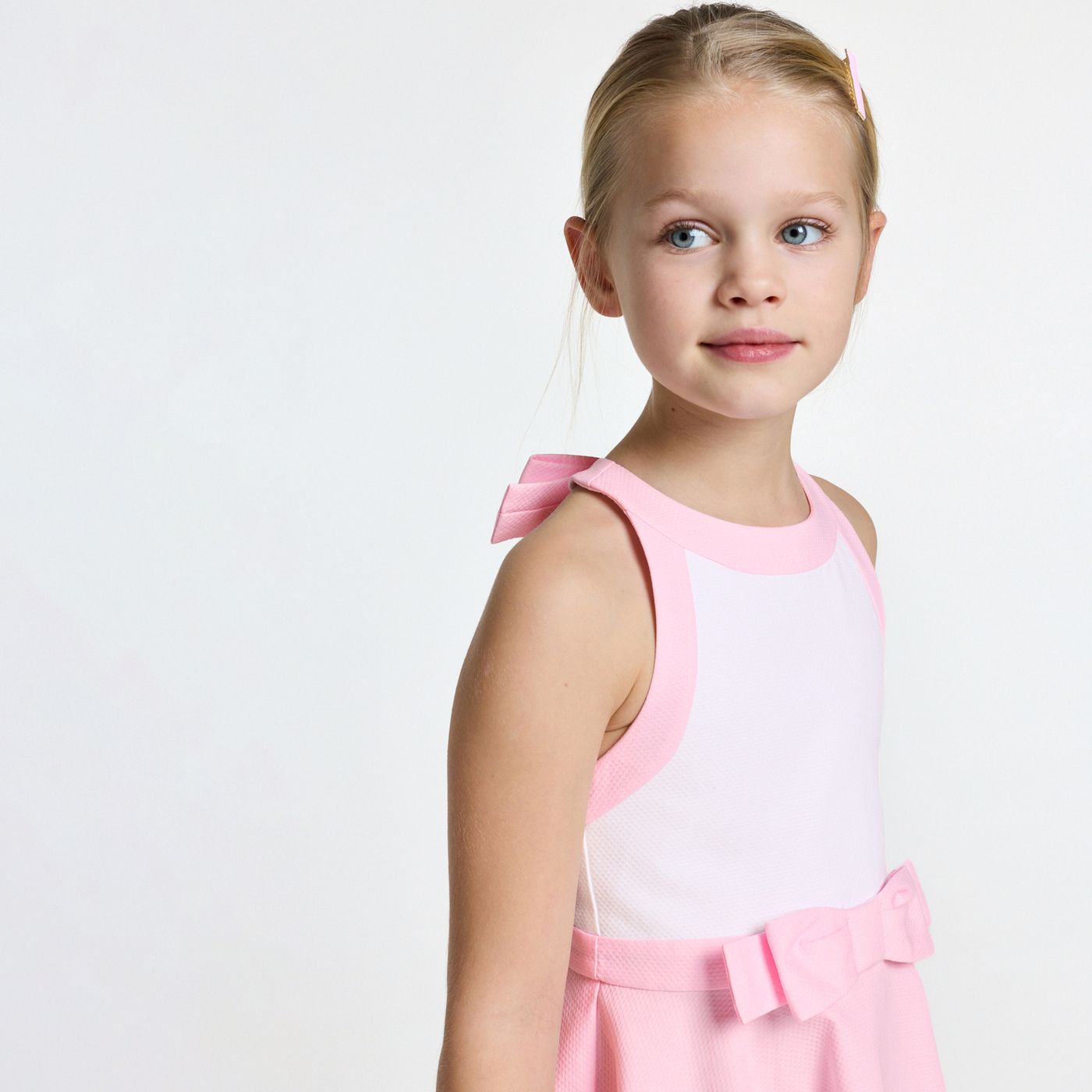 Children's formal dress for girls in honeycomb cotton