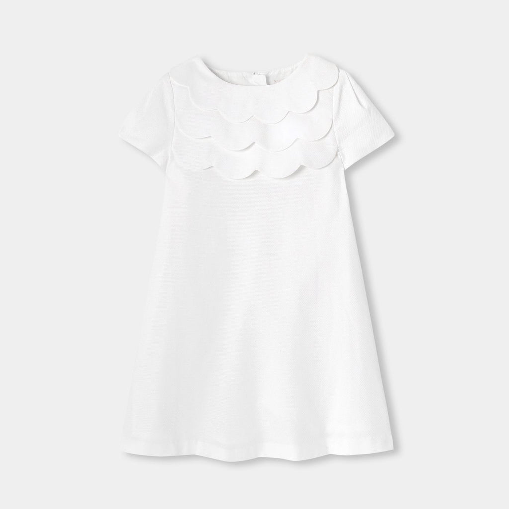 Ceremony Dress in Honeycomb Piqué Girl - Ivory