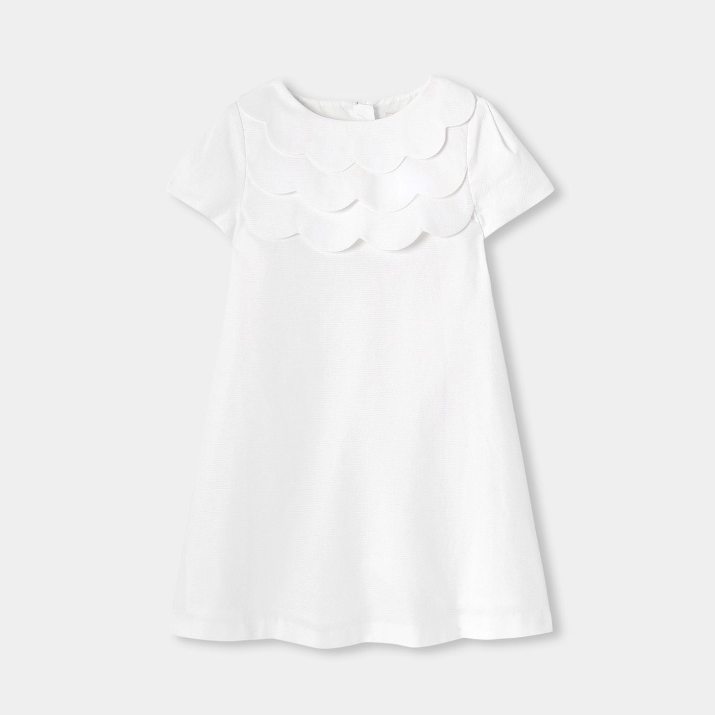 Ceremony Dress in Honeycomb Piqué Girl - Ivory