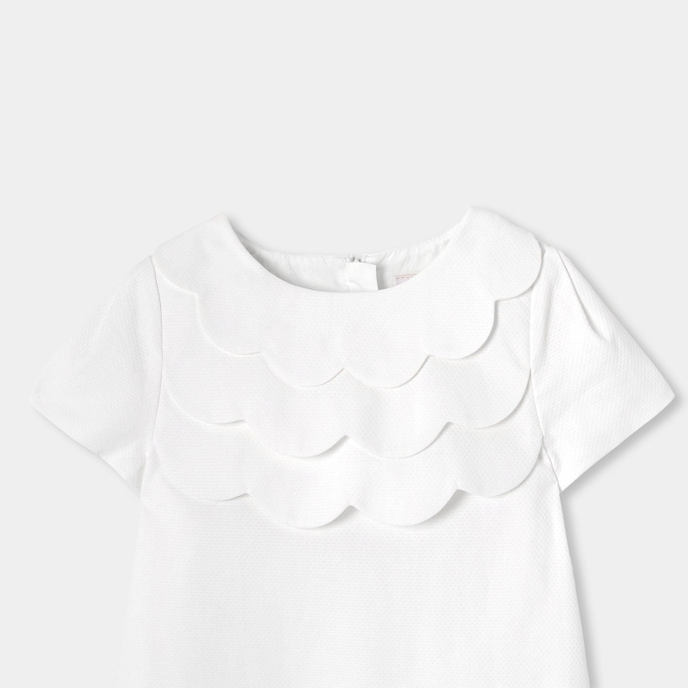 Ceremony Dress in Honeycomb Piqué Girl - Ivory