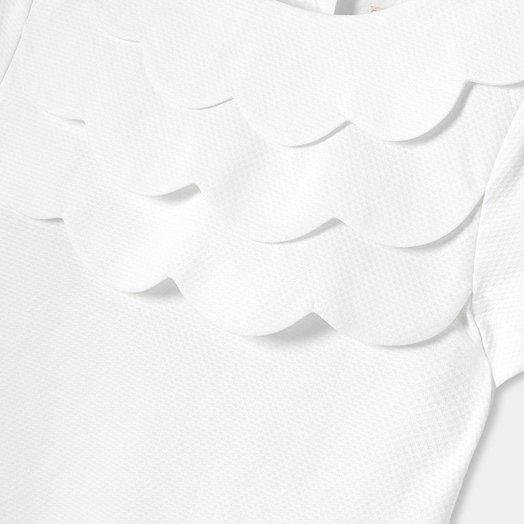 Ceremony Dress in Honeycomb Piqué Girl - Ivory