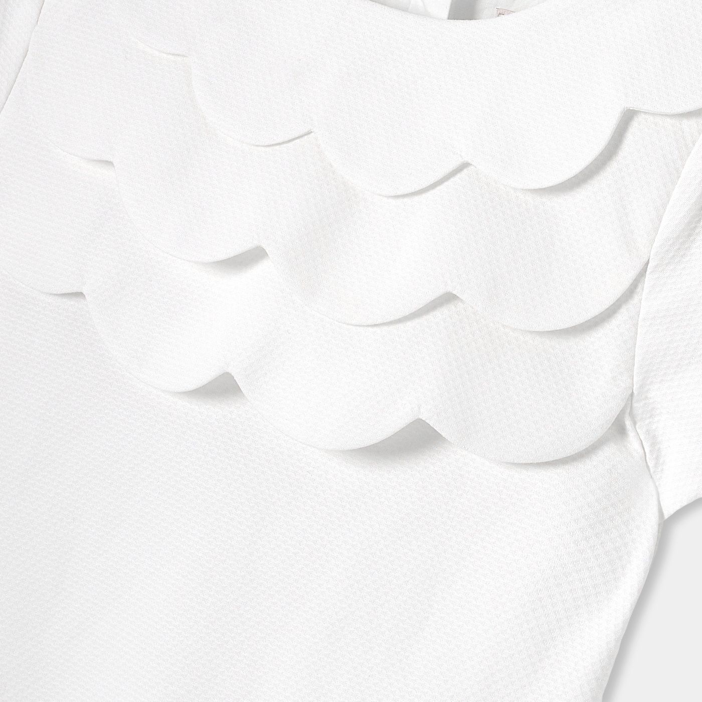 Ceremony Dress in Honeycomb Piqué Girl - Ivory