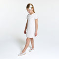 Girl ceremony honeycomb piqué dress - Ivory