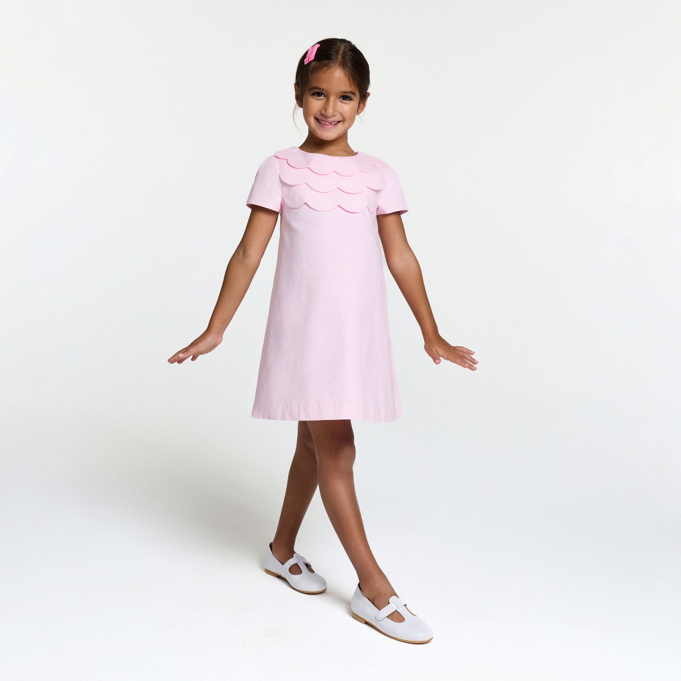 Ceremony Dress in Honeycomb Pique Girl - Jacadi Powder Pink