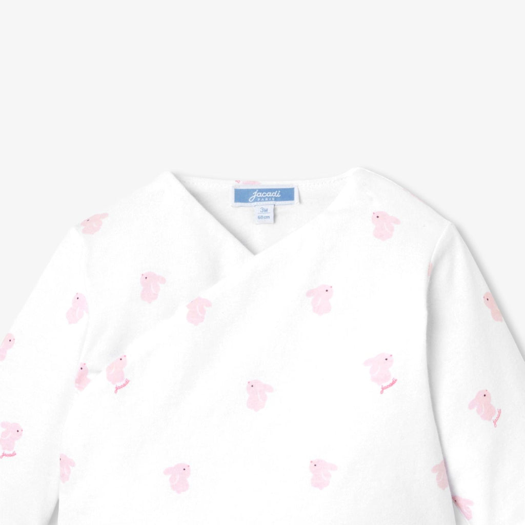 Outfit Set in Cotton Jersey Trapuntato Baby Girl - White/Pink