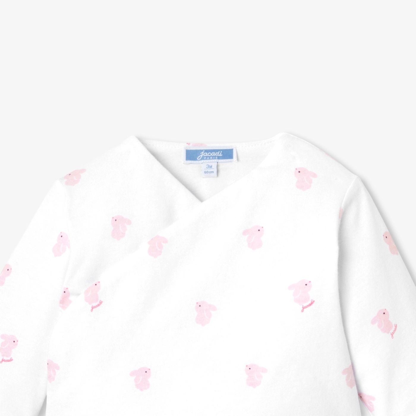 Outfit Set in Cotton Jersey Trapuntato Baby Girl - White/Pink