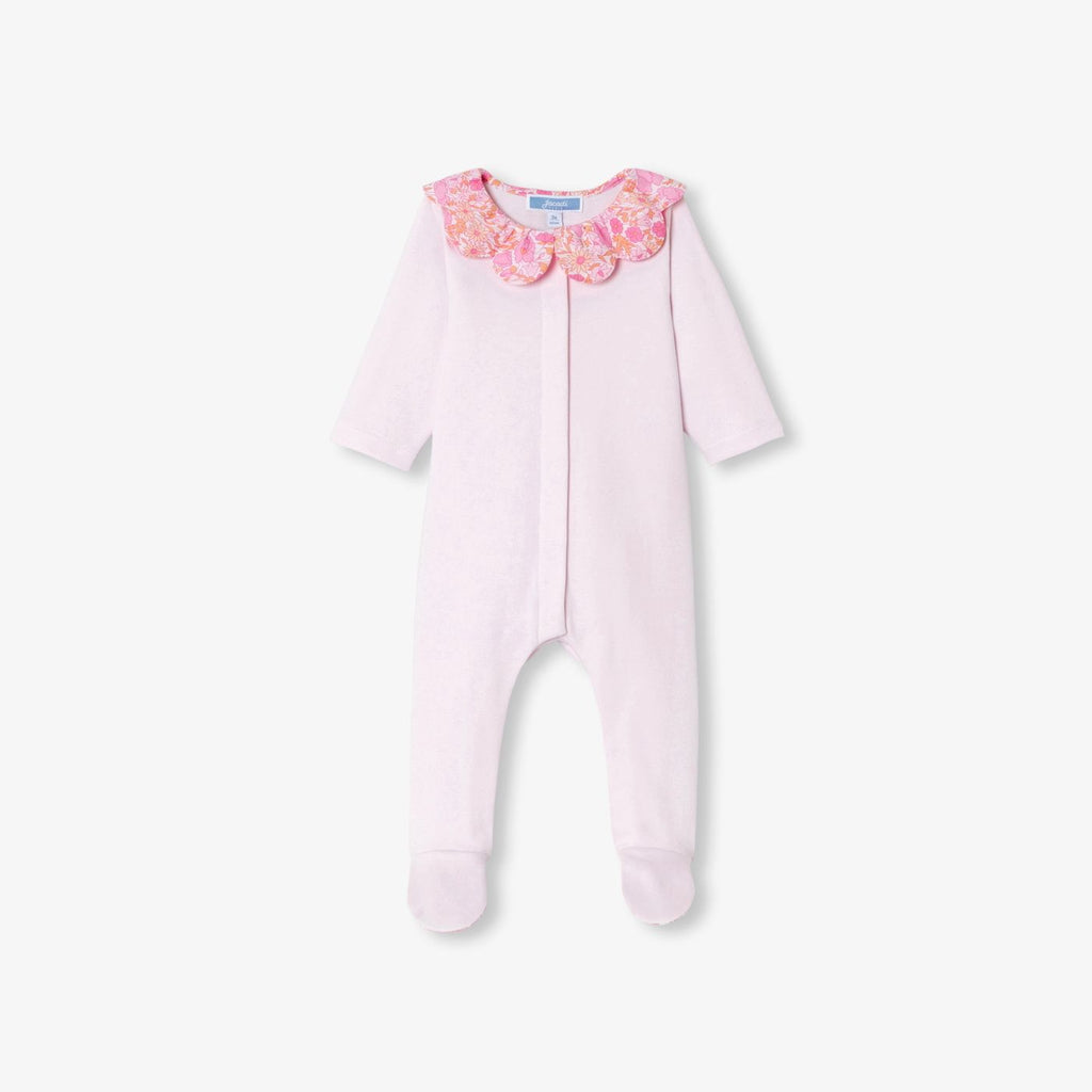 Baby girl cotton interlock pyjamas - Pale Pink
