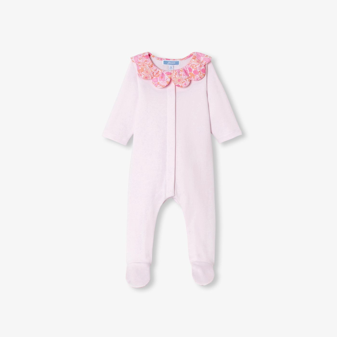 Baby girl cotton interlock pyjamas - Pale Pink