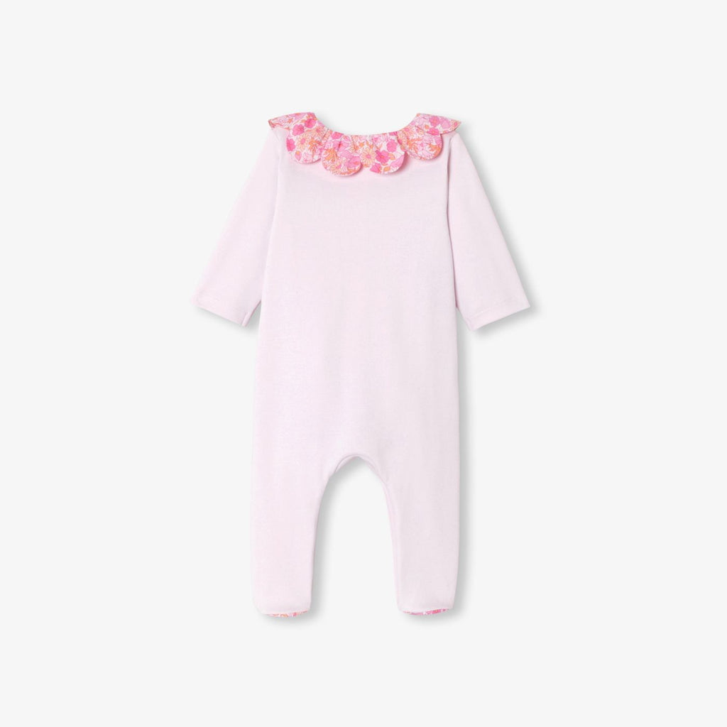 Baby girl cotton interlock pyjamas - Pale Pink