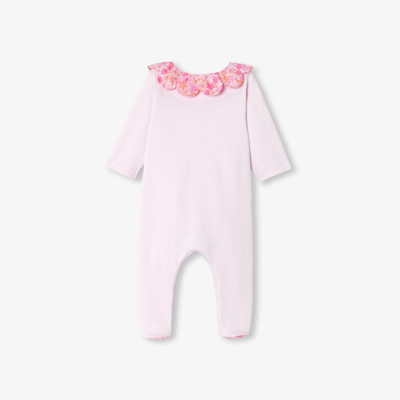 Baby girl cotton interlock pyjamas - Pale Pink