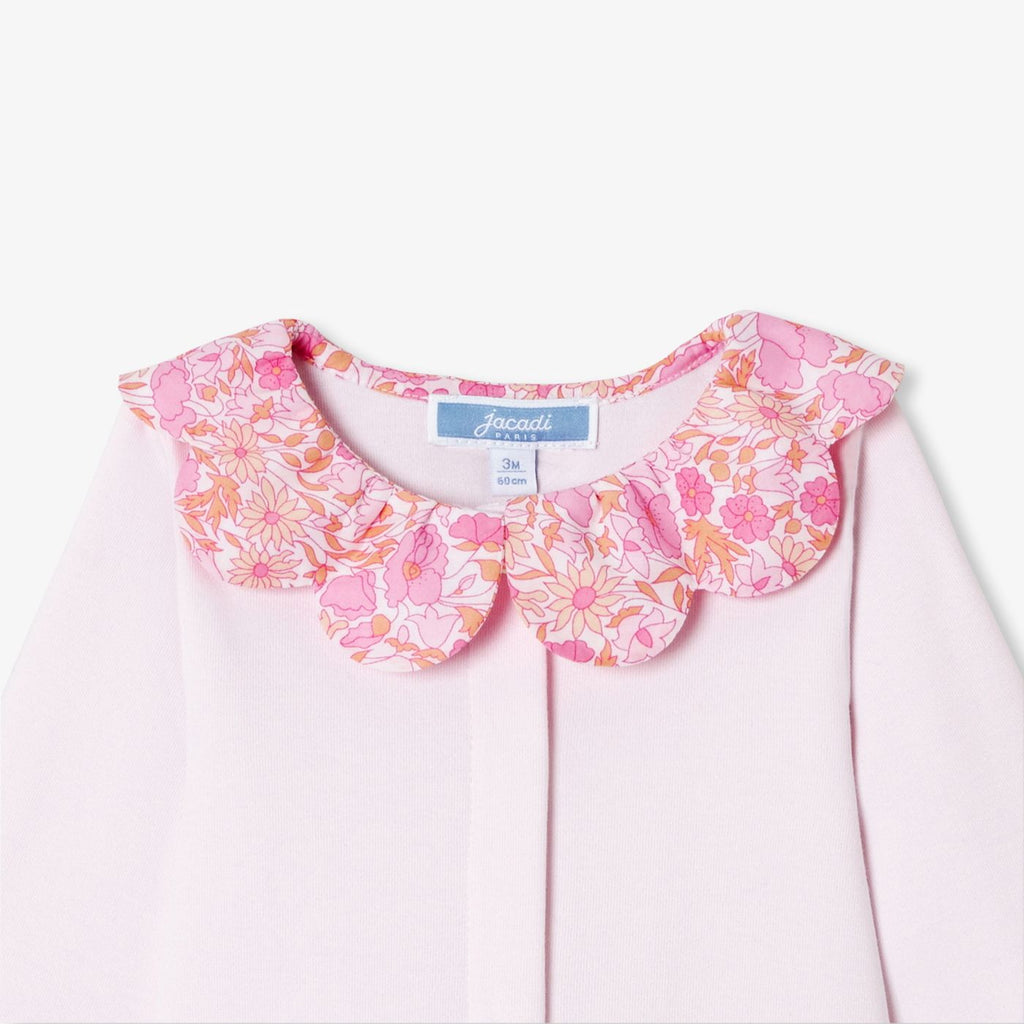 Baby girl cotton interlock pyjamas - Pale Pink