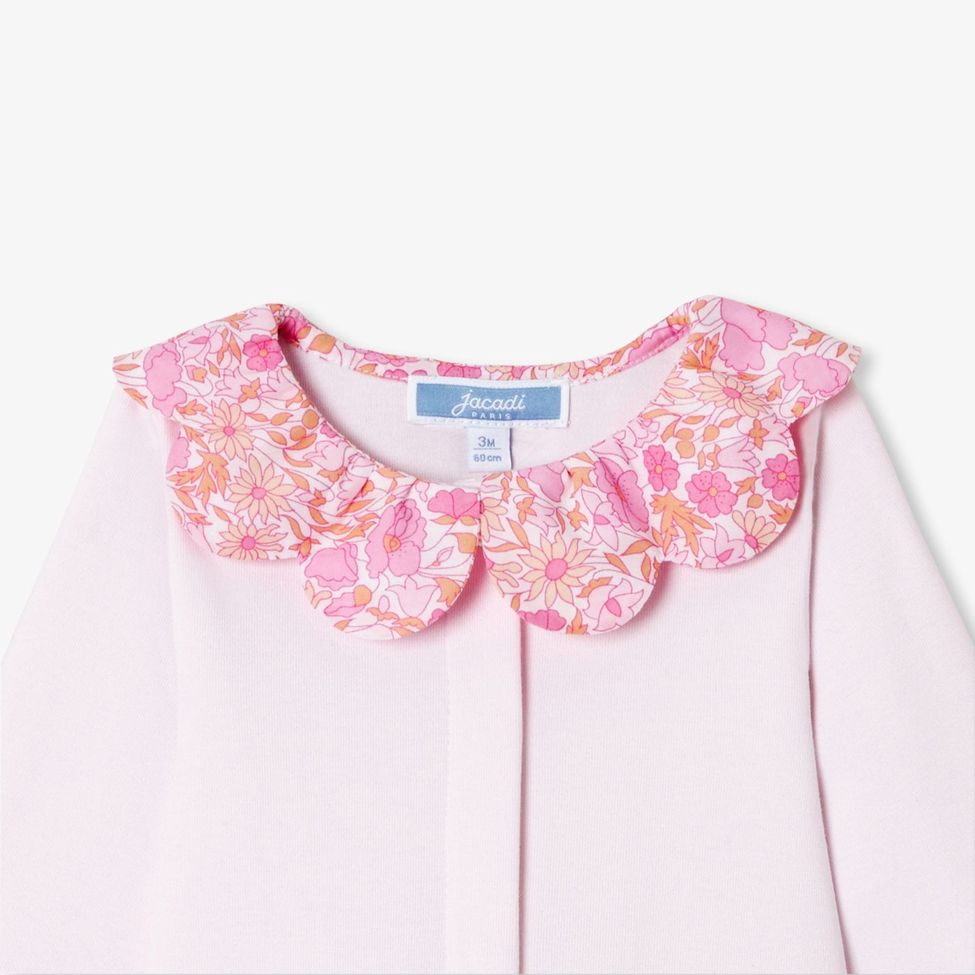 Baby girl cotton interlock pyjamas - Pale Pink