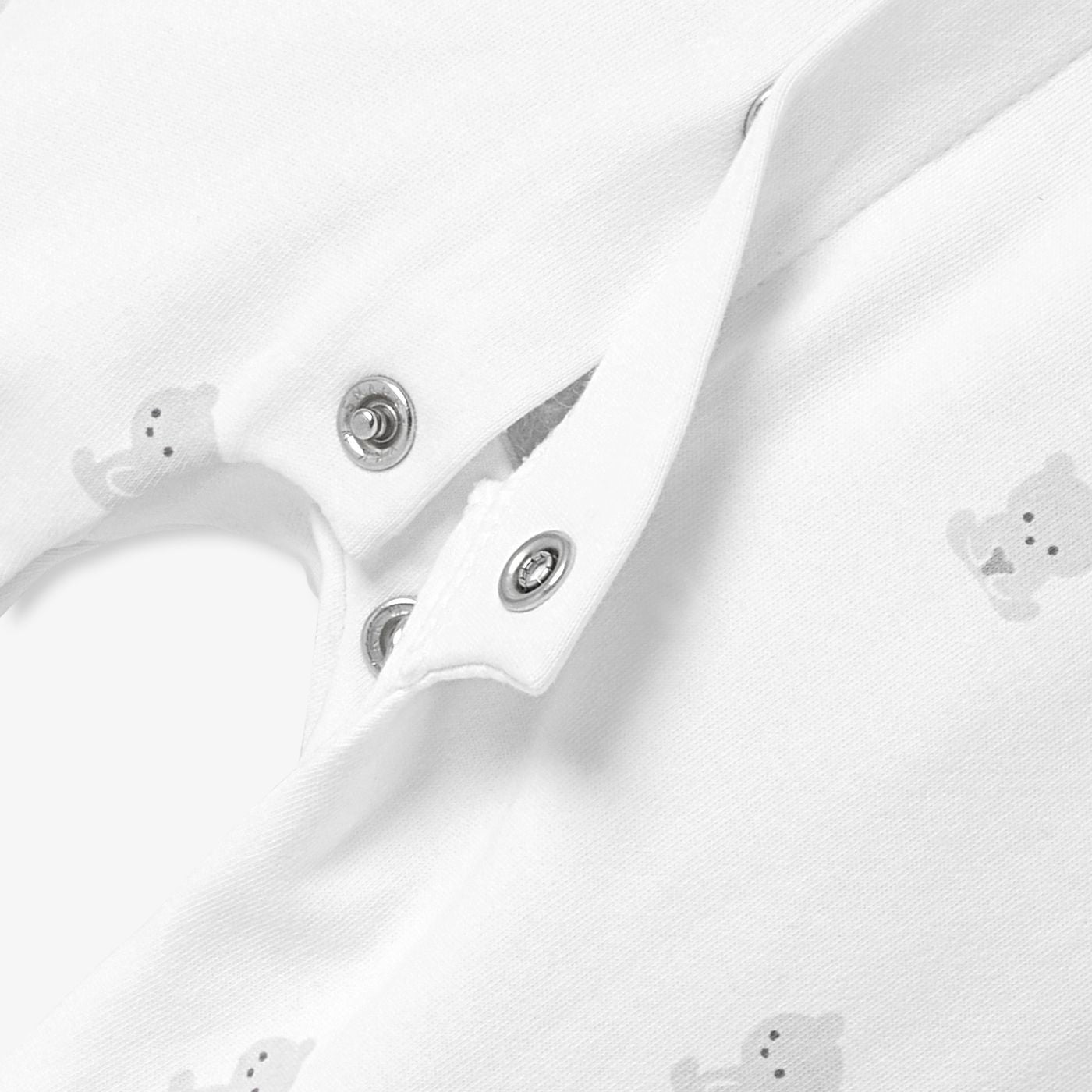 Pyjamas in Cotton Interlock Baby Boy - White/Grey