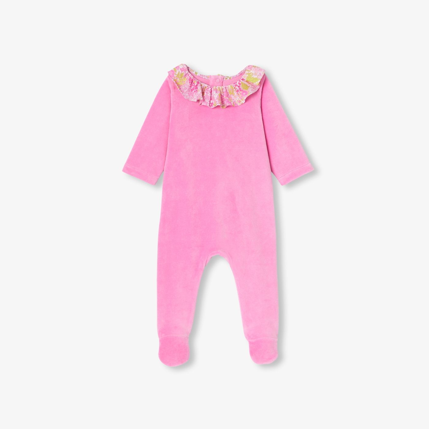 Baby girl velour pyjamas - Tea Pink