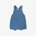 Baby boy lightweight denim short dungarees - Light Denim