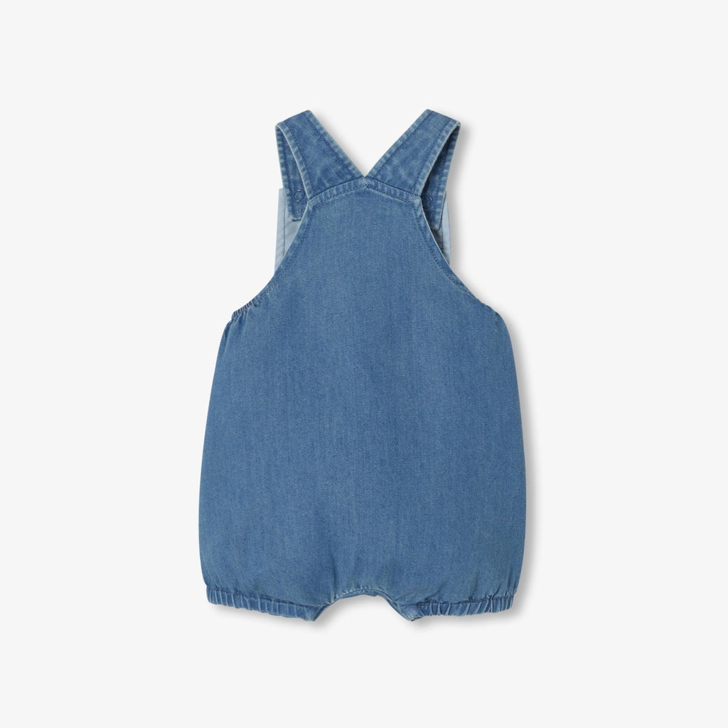 Baby boy lightweight denim short dungarees - Light Denim