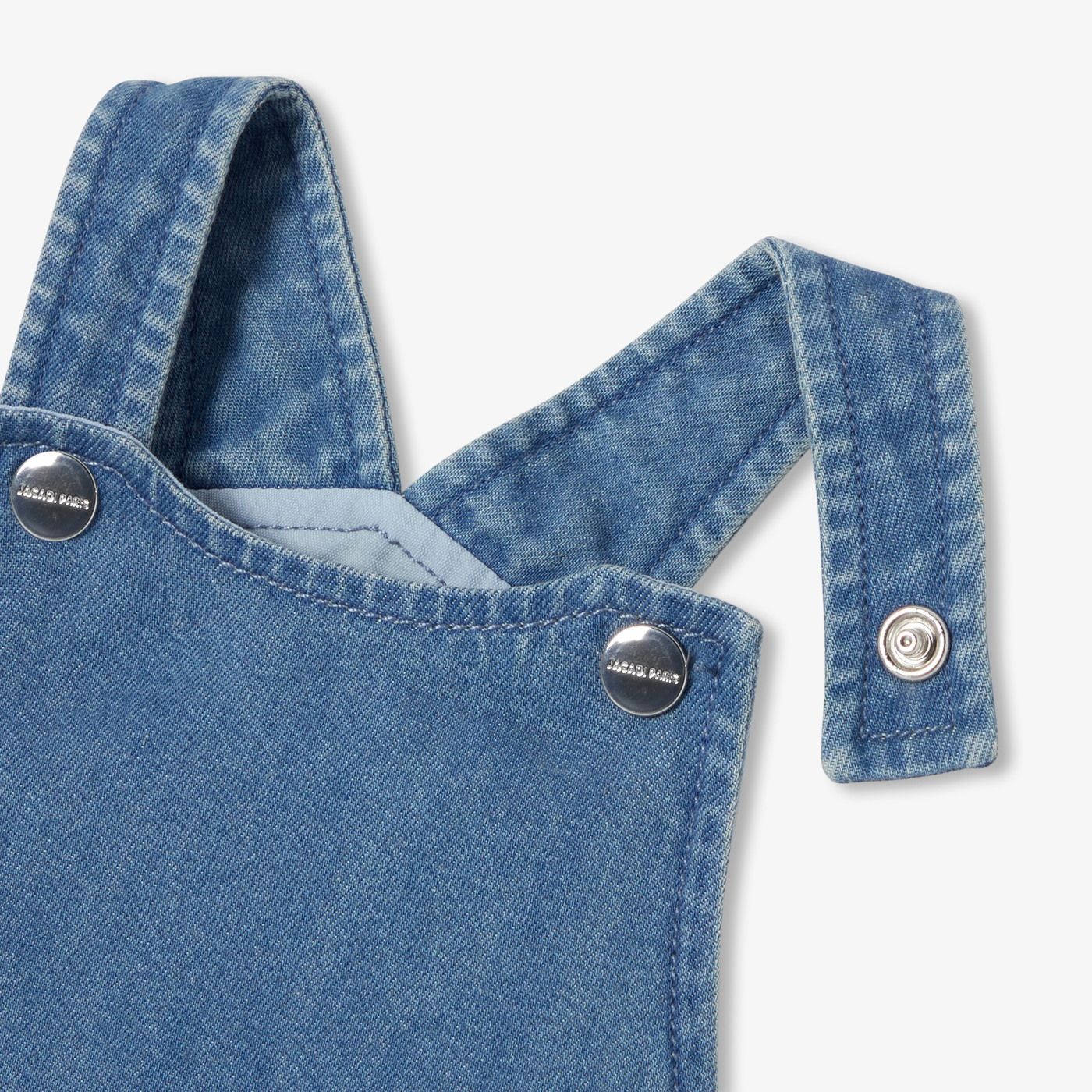 Baby boy lightweight denim short dungarees - Light Denim