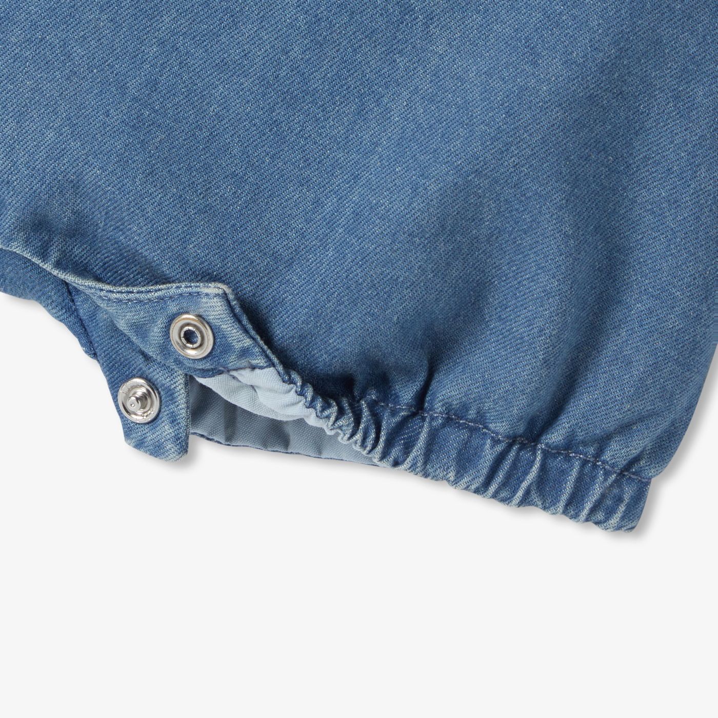 Baby boy lightweight denim short dungarees - Light Denim