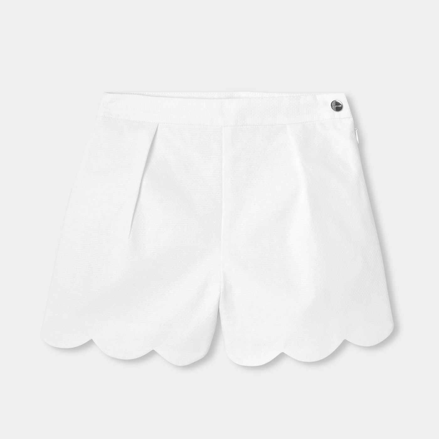 Girl occasion cotton pique shorts - Ivory