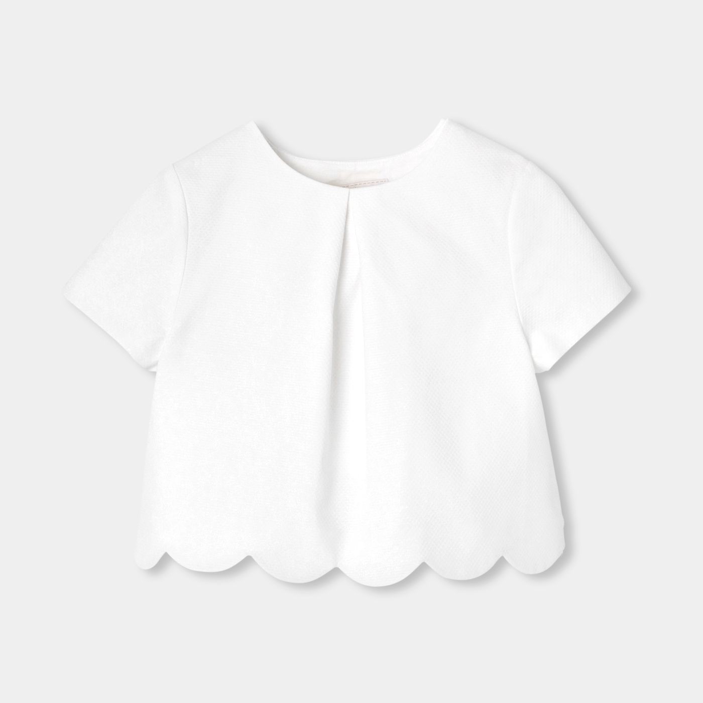 Girls' formal top in honeycomb piqué